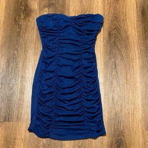 Strapless Blue Dress with blue shimmers